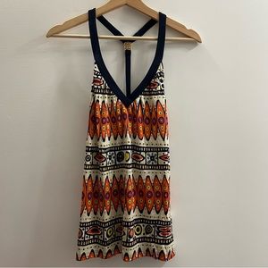 Trina Turk Sexy Silk Racerback Style Boho Multi Top Size L
